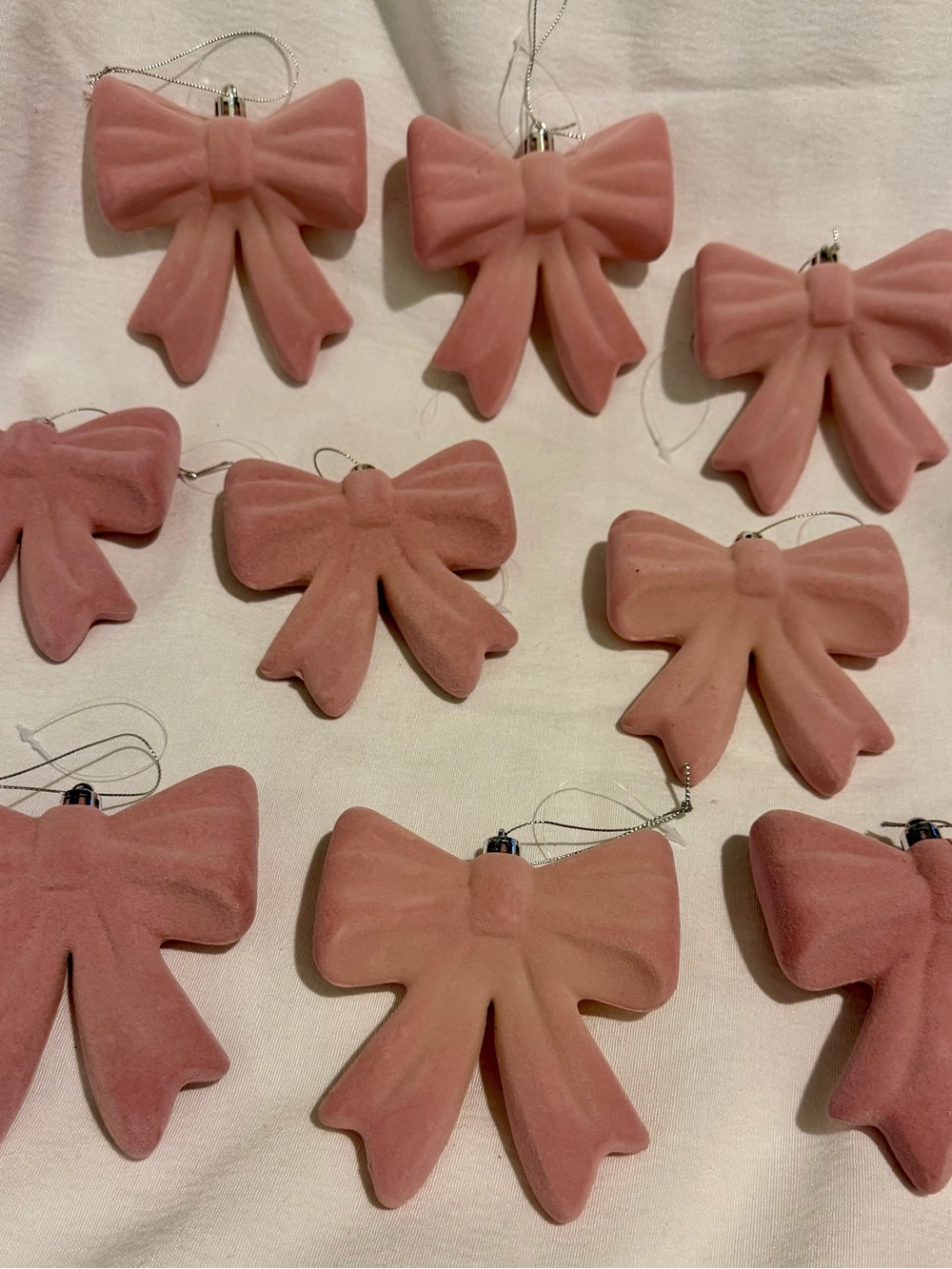 Dorm Decor Target 4” Bows Pink Flocked‎ Velvet Set of 9 Gift Toppers Coquette